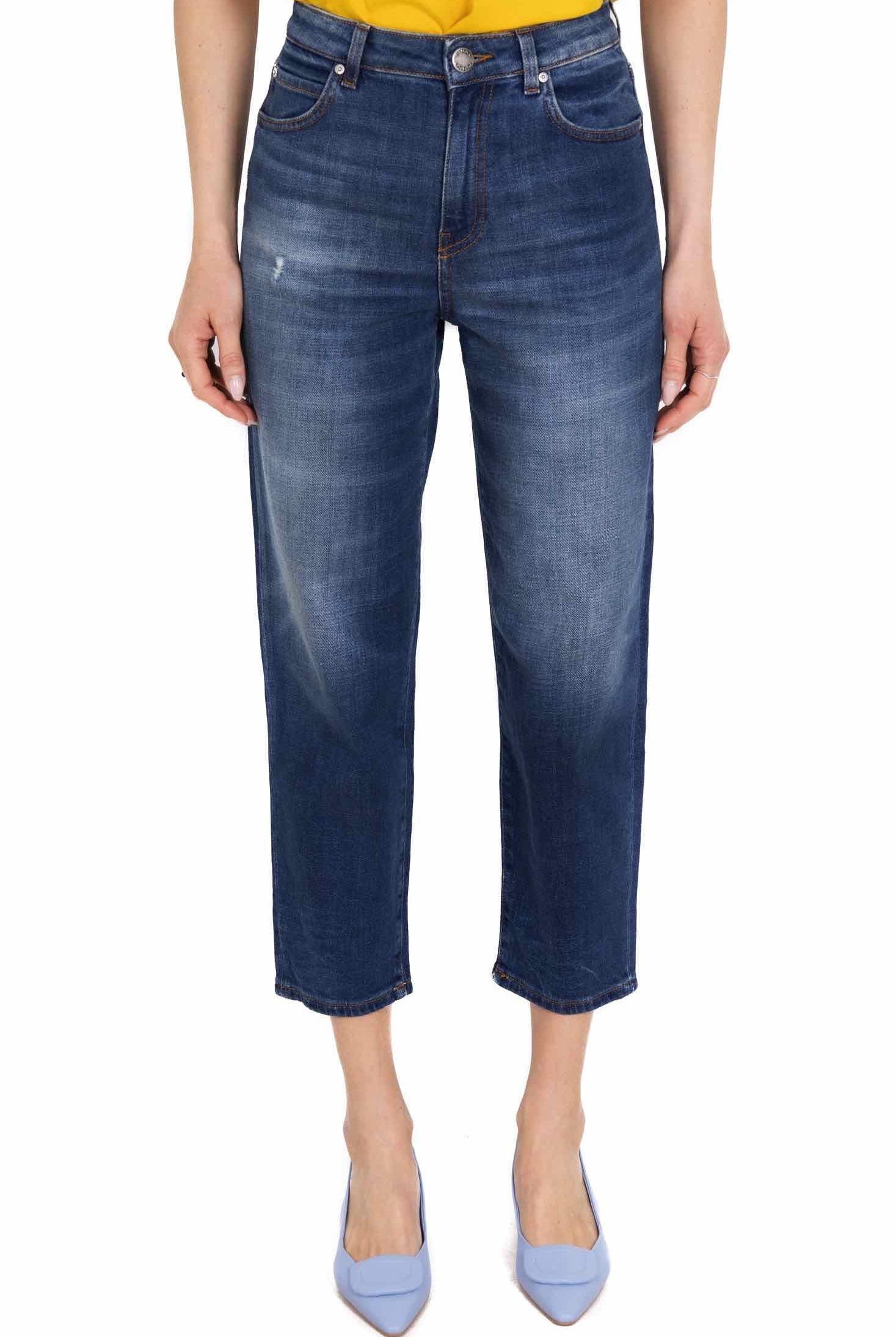 Pinko jeans vita alta mom fit blu