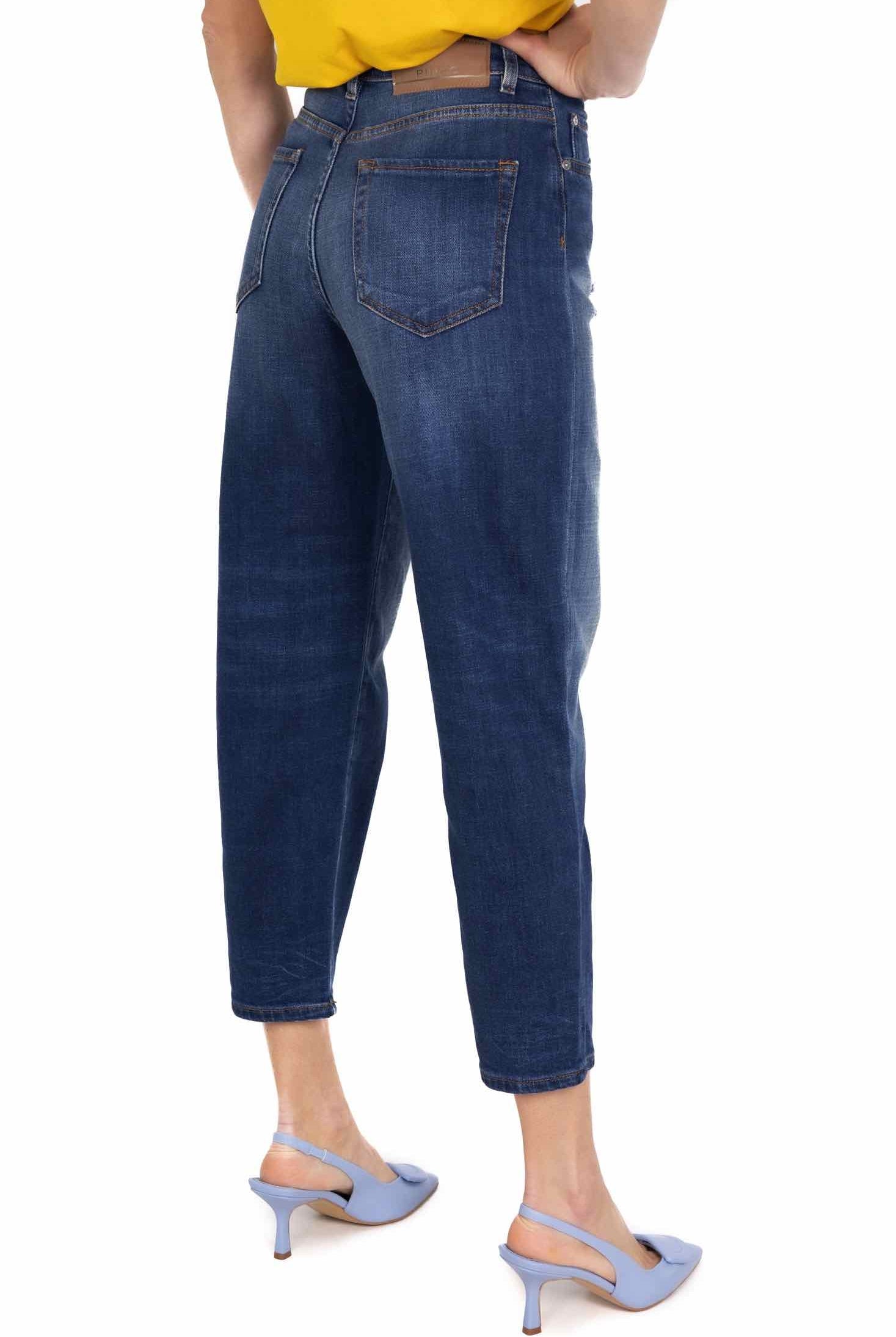 Pinko jeans vita alta mom fit blu