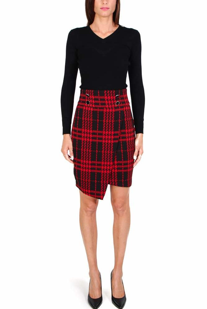 Guess Donna maglia a costine con scollo a v nero