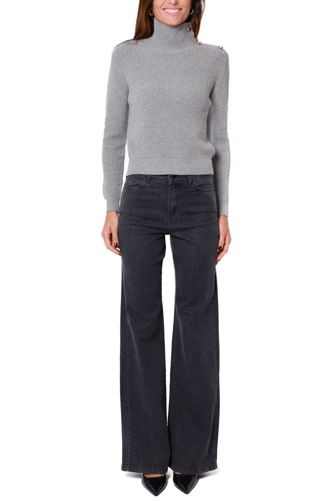 Emme Marella maglia collo alto costa inglese grigio