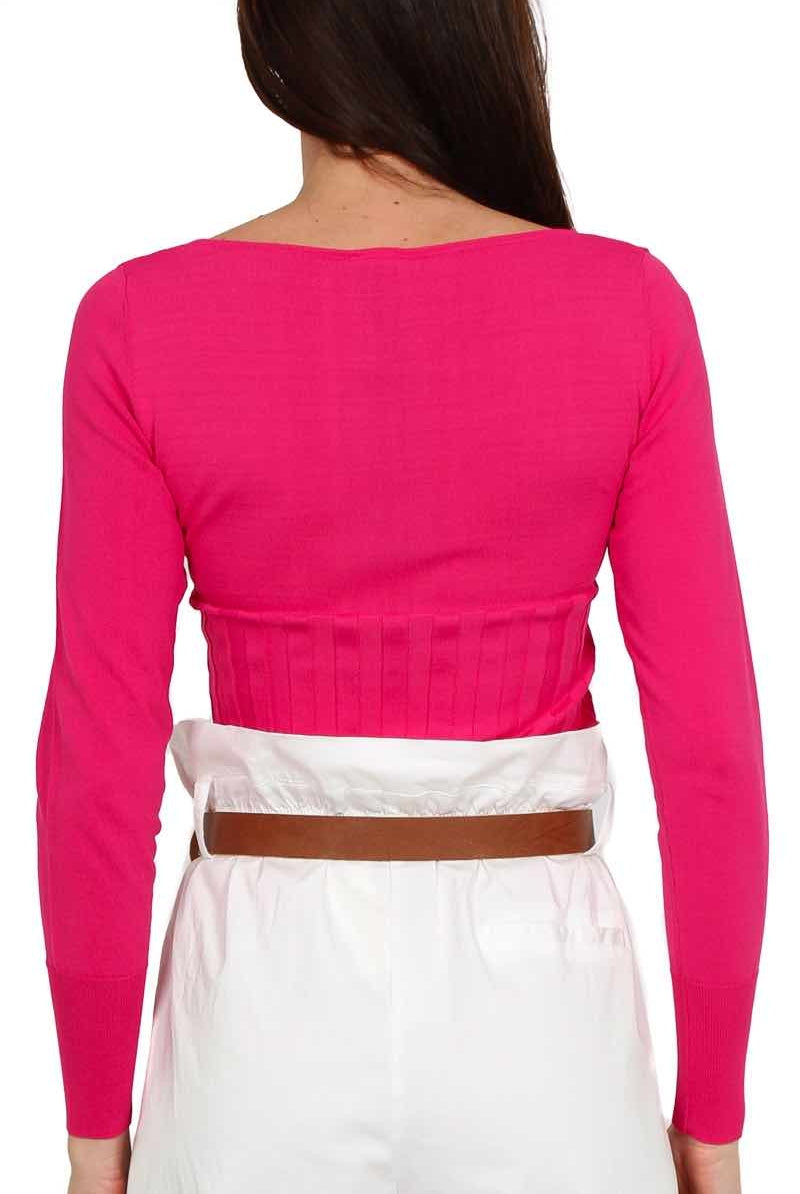 Pinko maglia corta di misto viscosa fuxia