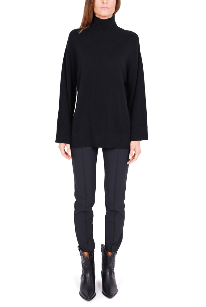 Elisabetta Franchi maglia dolcevita con maxi logo nero