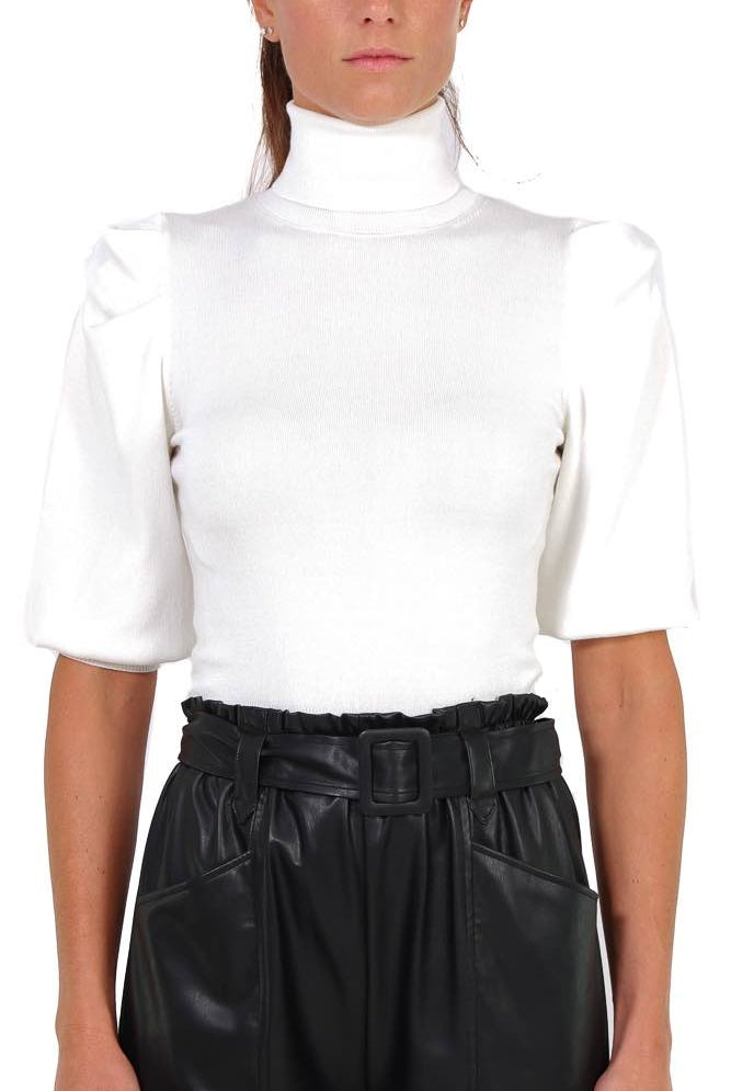 Liujo Knitwear maglia dolcevita cropped bianco