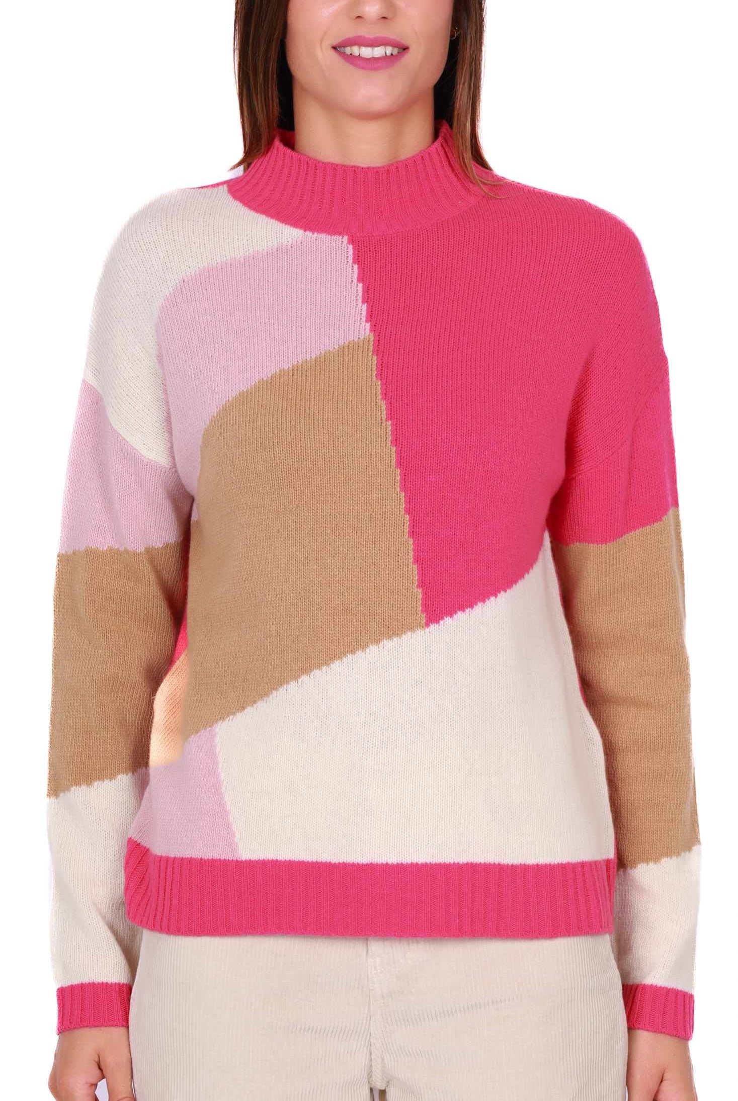 Emme Marella maglia donna disegno geometrico fuxia