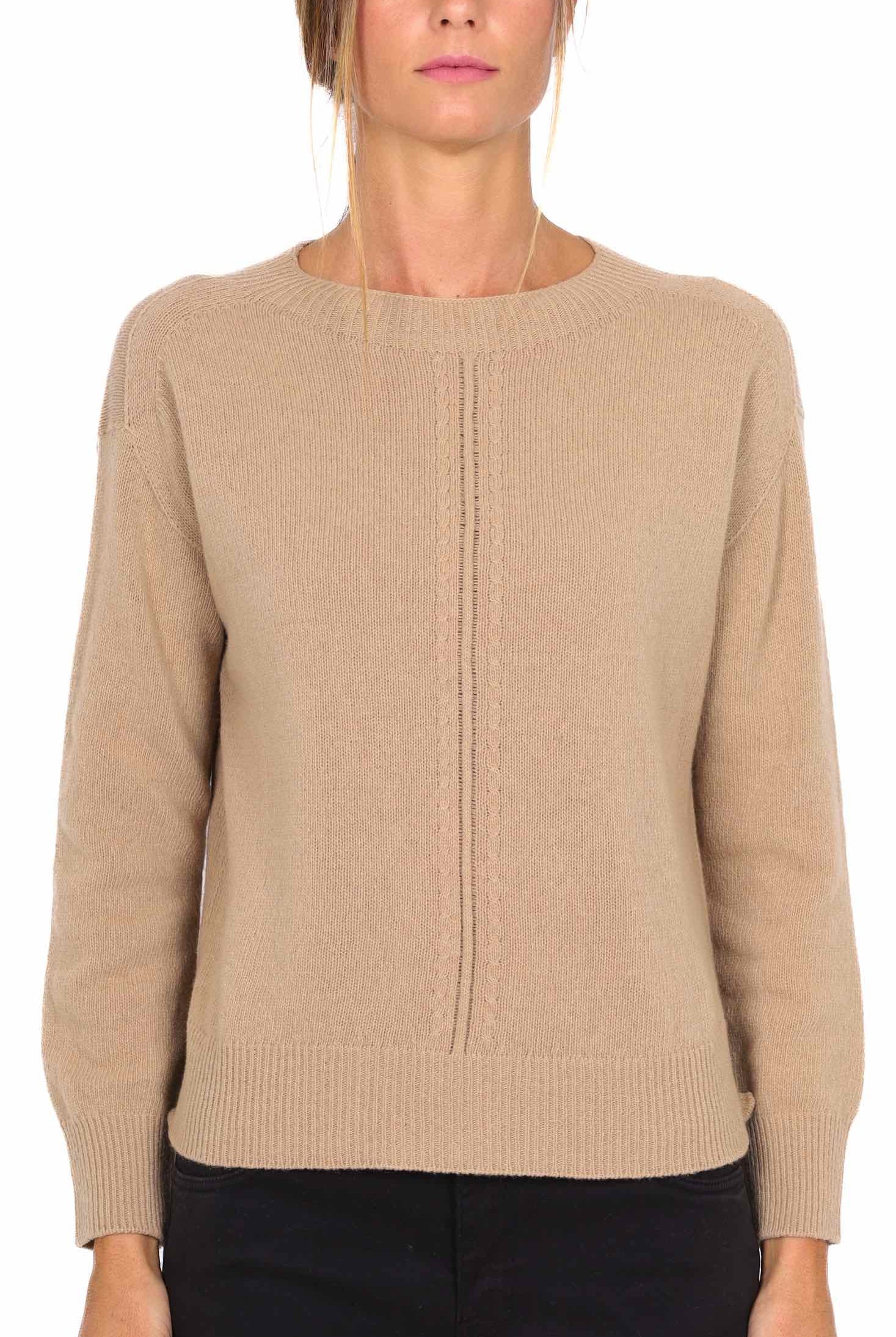 Emme Marella maglia girocollo di misto lana cammello