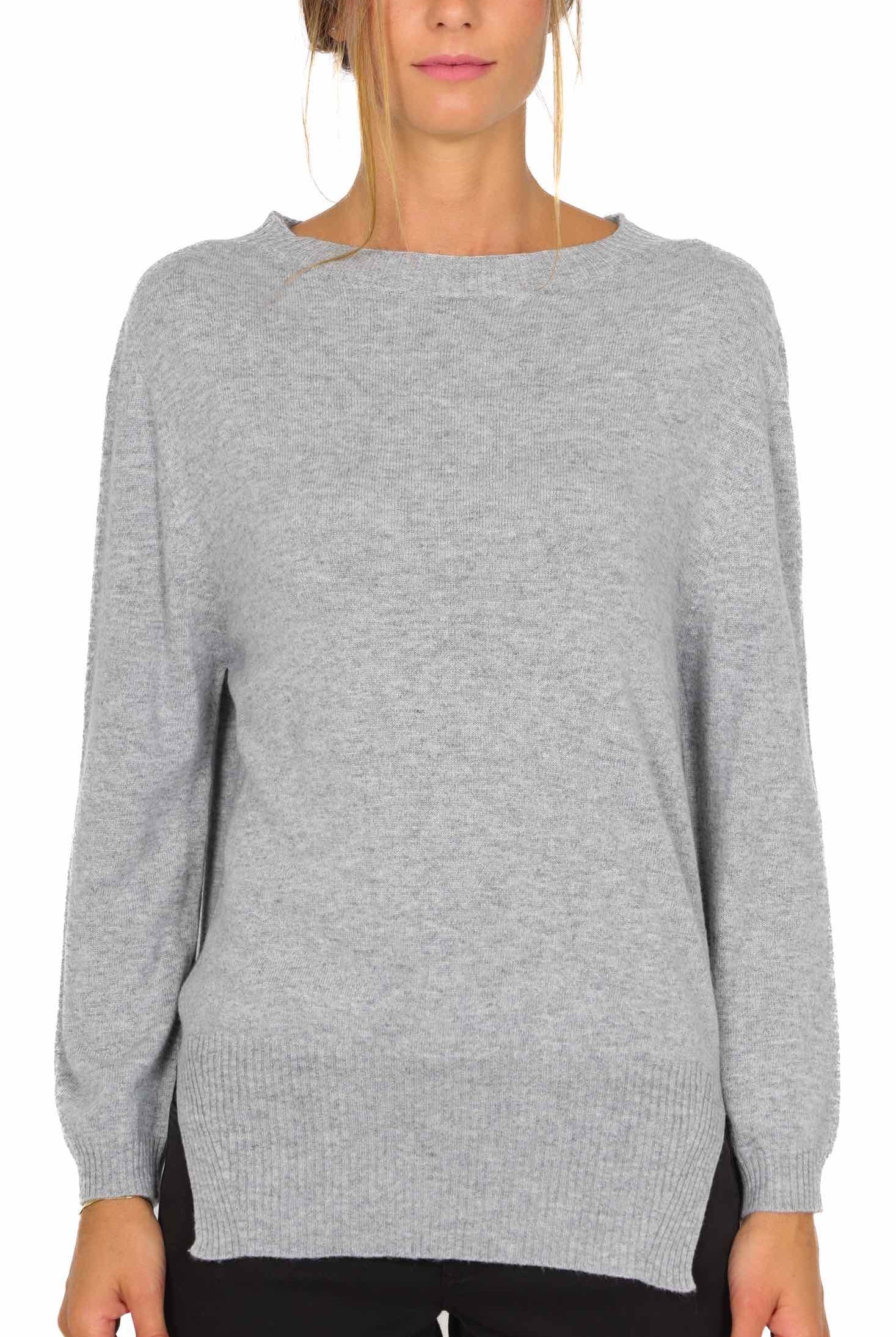 Emme Marella maglia lunga a girocollo grigio