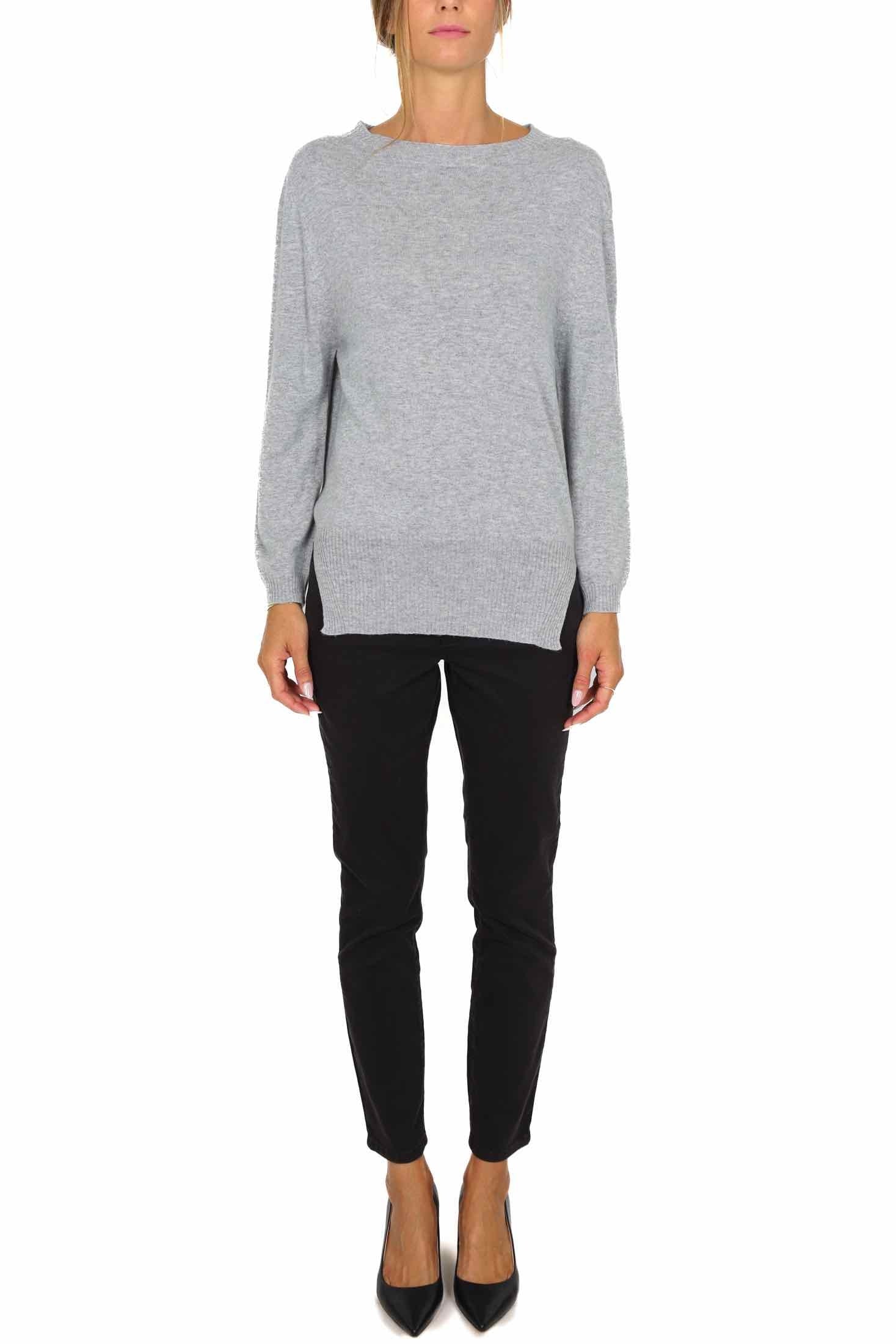 Emme Marella maglia lunga a girocollo grigio