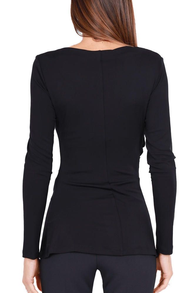 Elisabetta Franchi maglia maniche lunghe in jersey nero