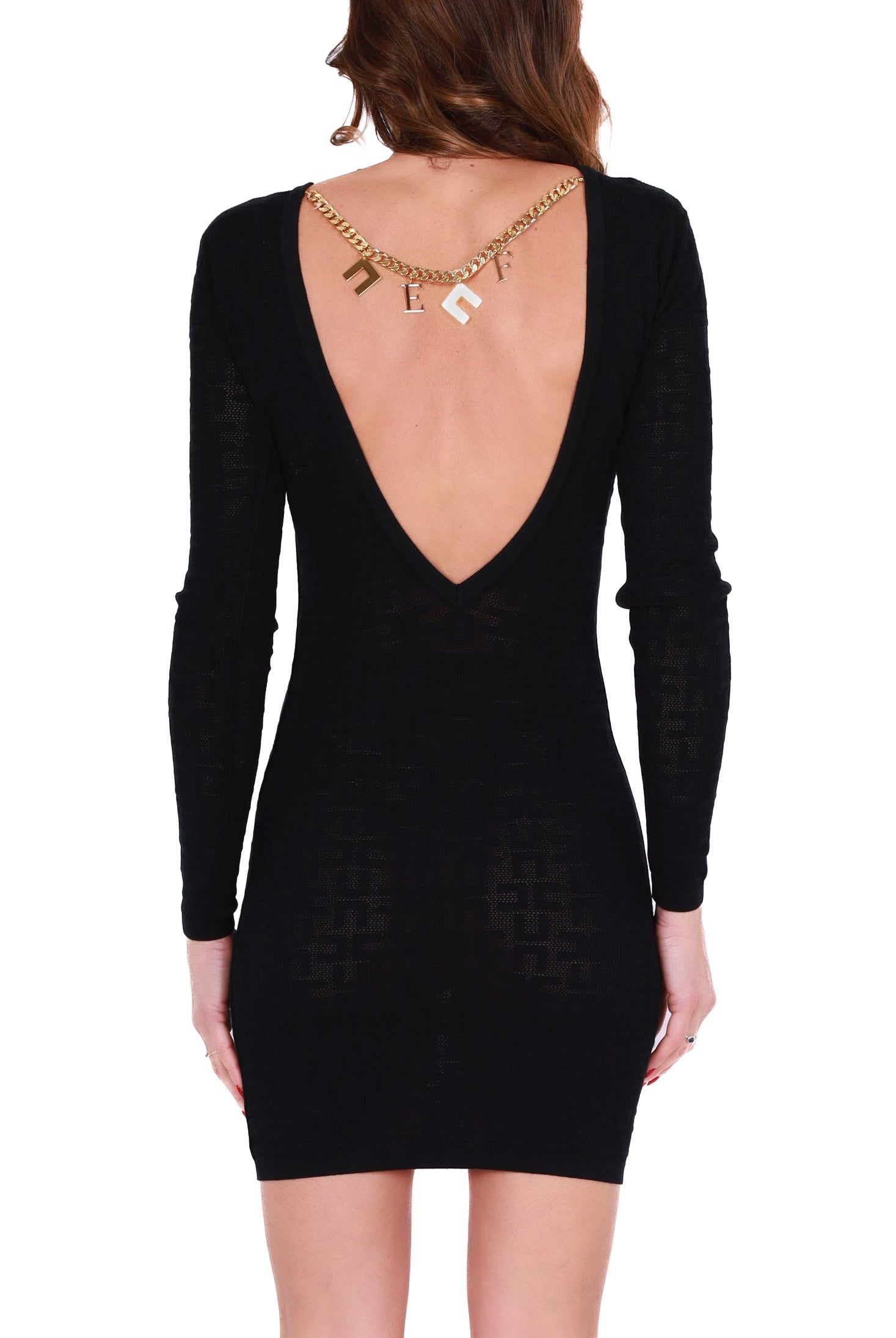 Elisabetta Franchi miniabito in maglia di viscosa nero