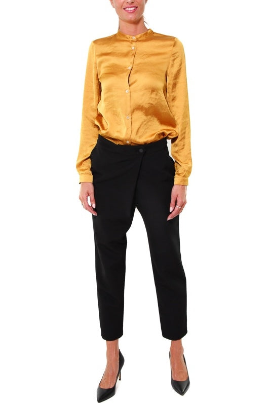 Happy25 pantalone a cavallo sceso in tessuto tecnico nero