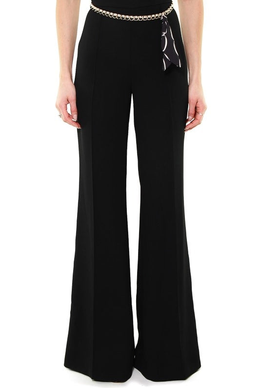 Elisabetta Franchi pantalone a palazzo con catena nero