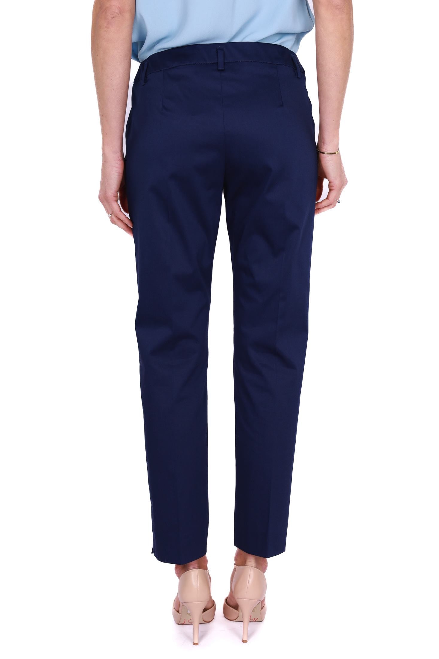 Emme Marella pantalone a sigaretta in cotone blu