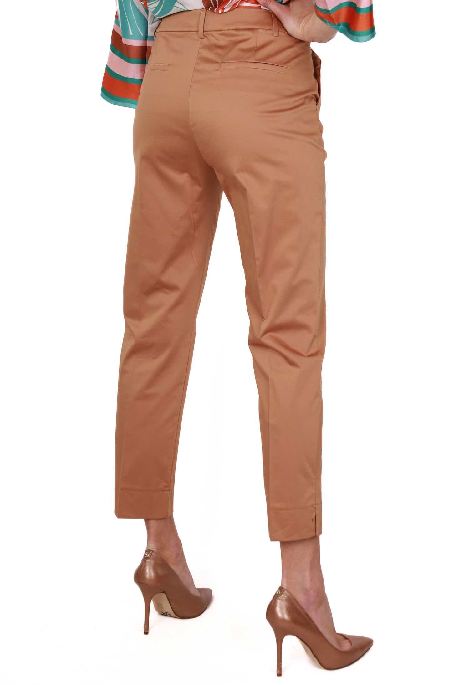 Pennyblack pantalone a sigaretta in raso di cotone cammello