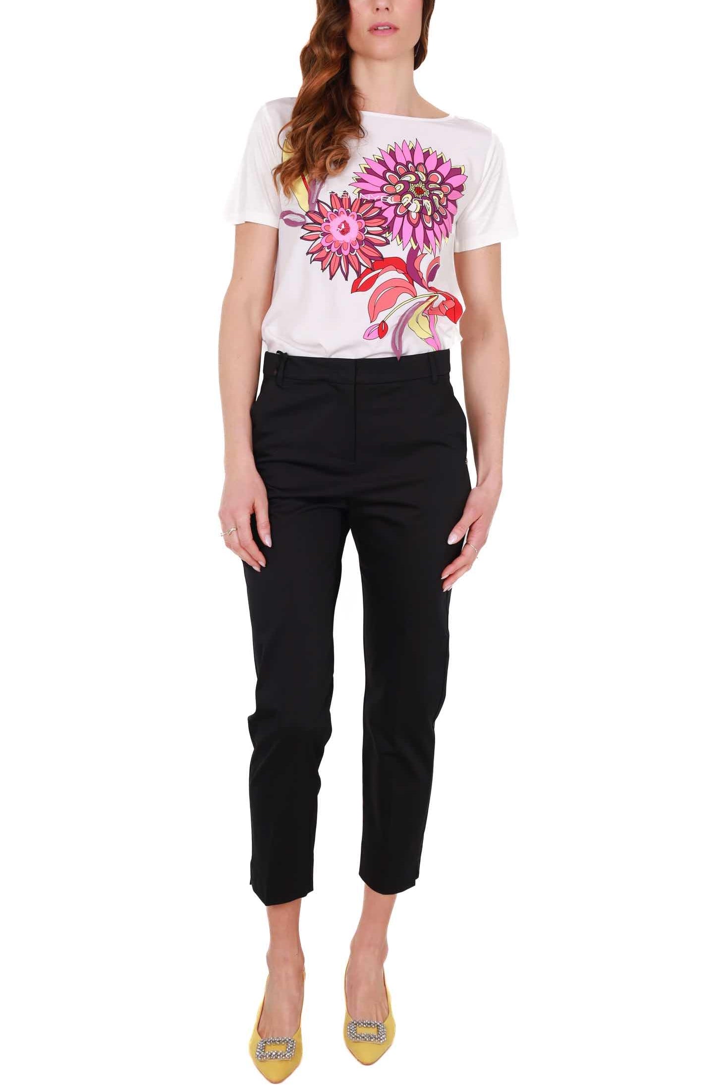 Pennyblack pantalone a sigaretta in raso di cotone nero