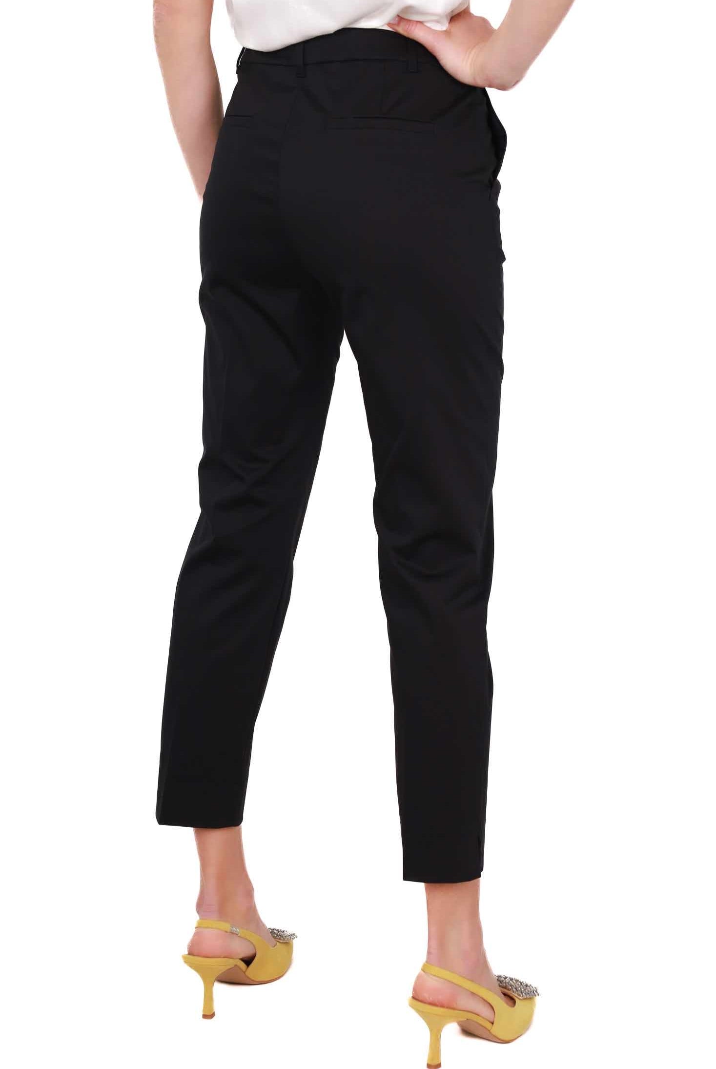 Pennyblack pantalone a sigaretta in raso di cotone nero