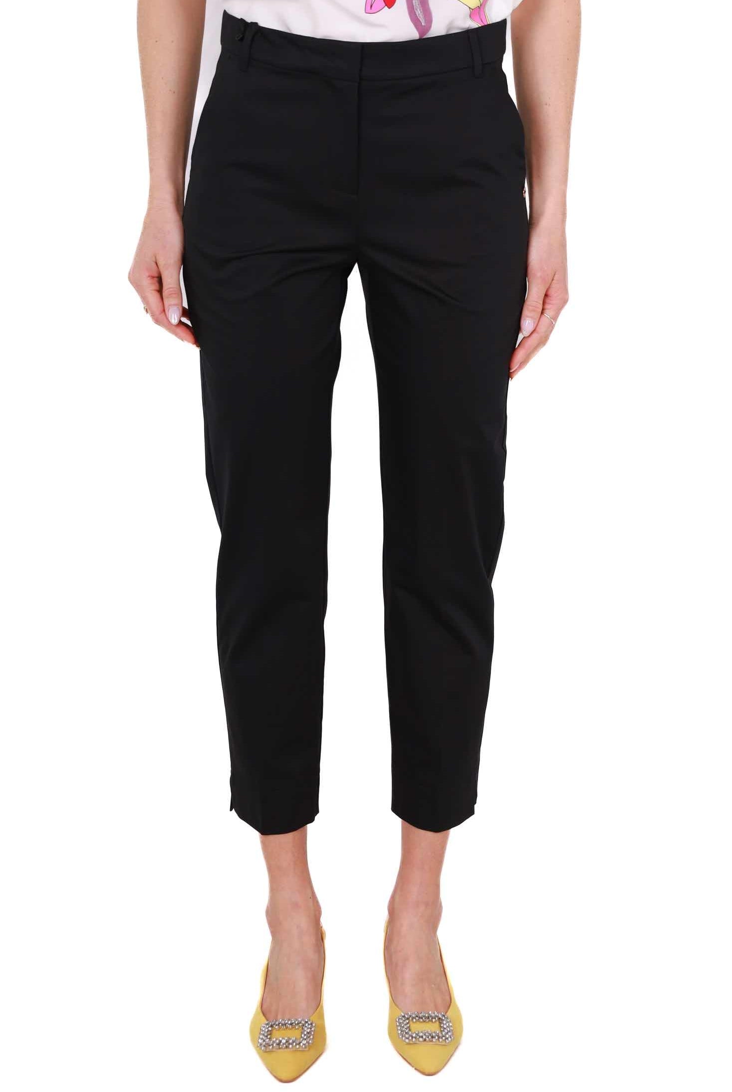 Pennyblack pantalone a sigaretta in raso di cotone nero