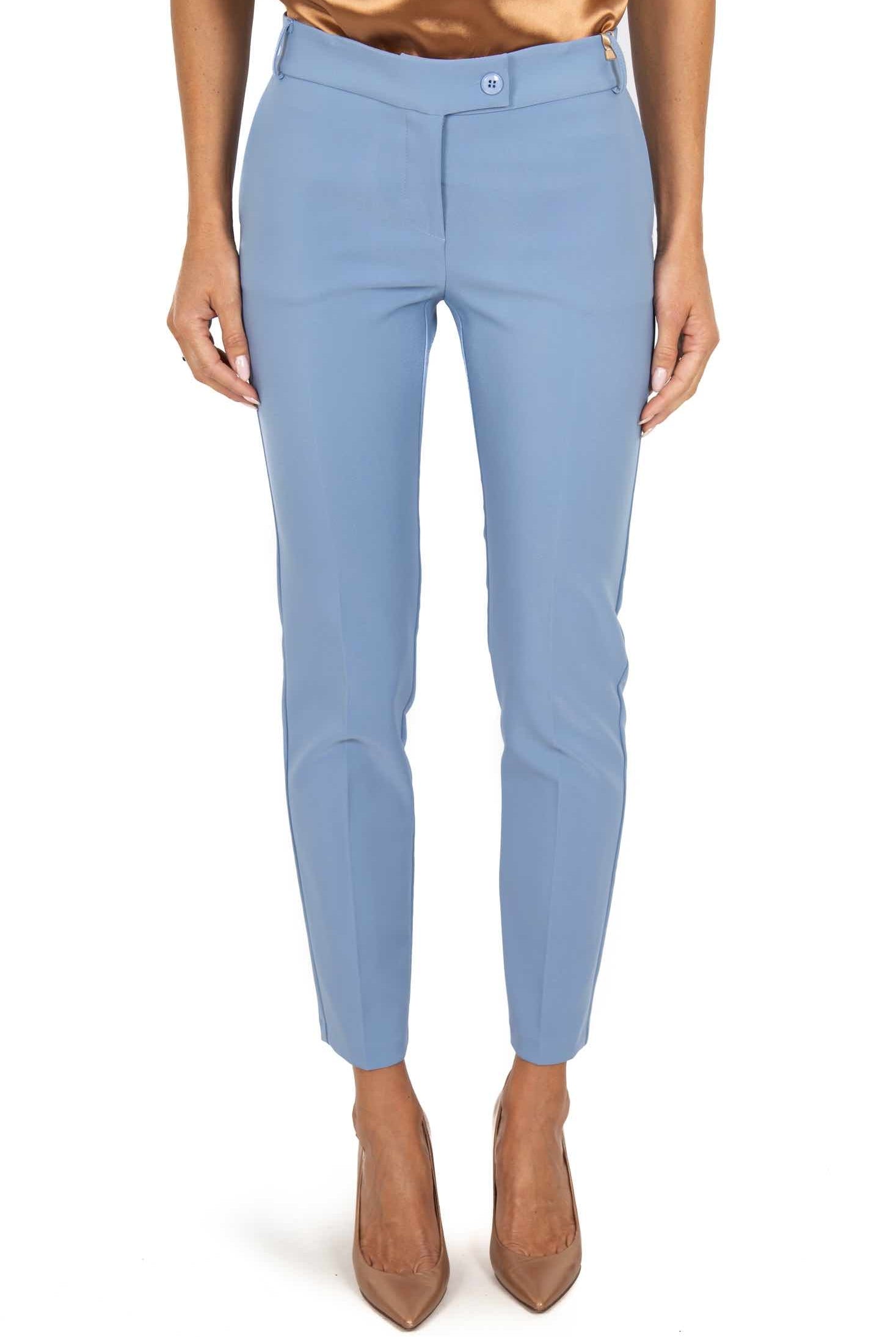 Teddy pantalone a sigaretta in tessuto tecnico azzurro