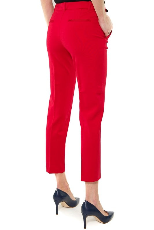 Pinko pantalone a sigaretta in tessuto tecnico rosso