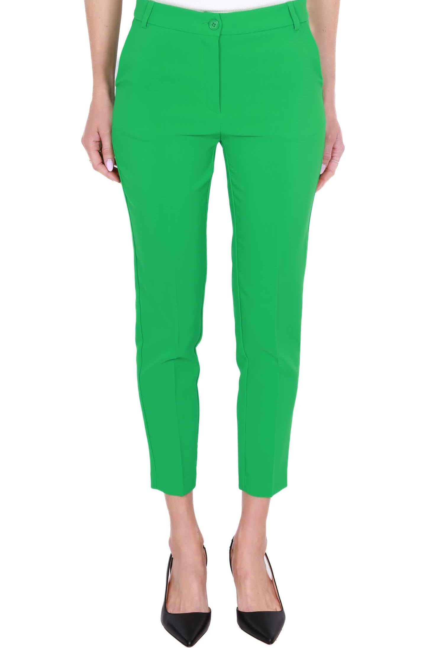 Fracomina pantalone a sigaretta in tessuto tecnico verde