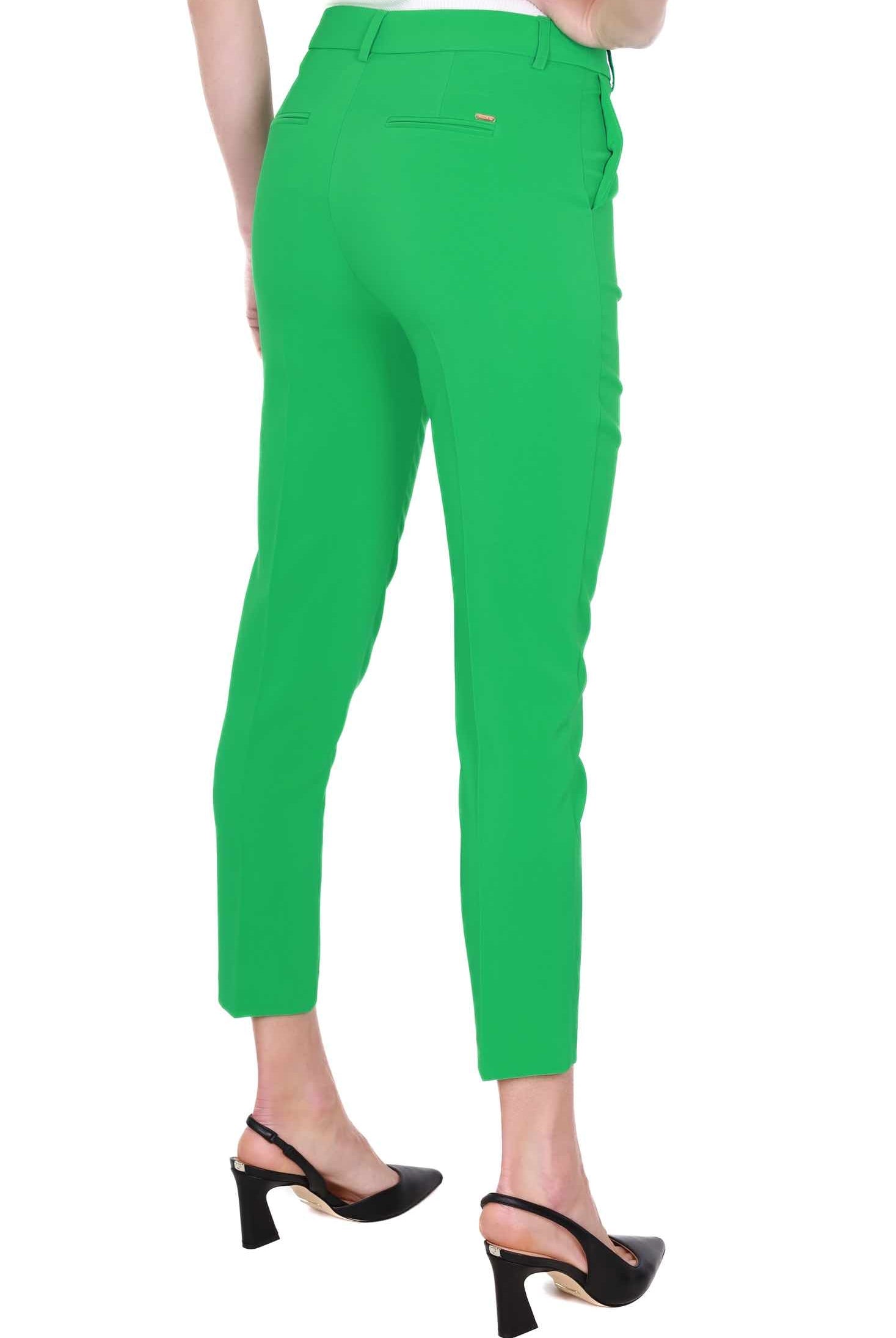 Fracomina pantalone a sigaretta in tessuto tecnico verde