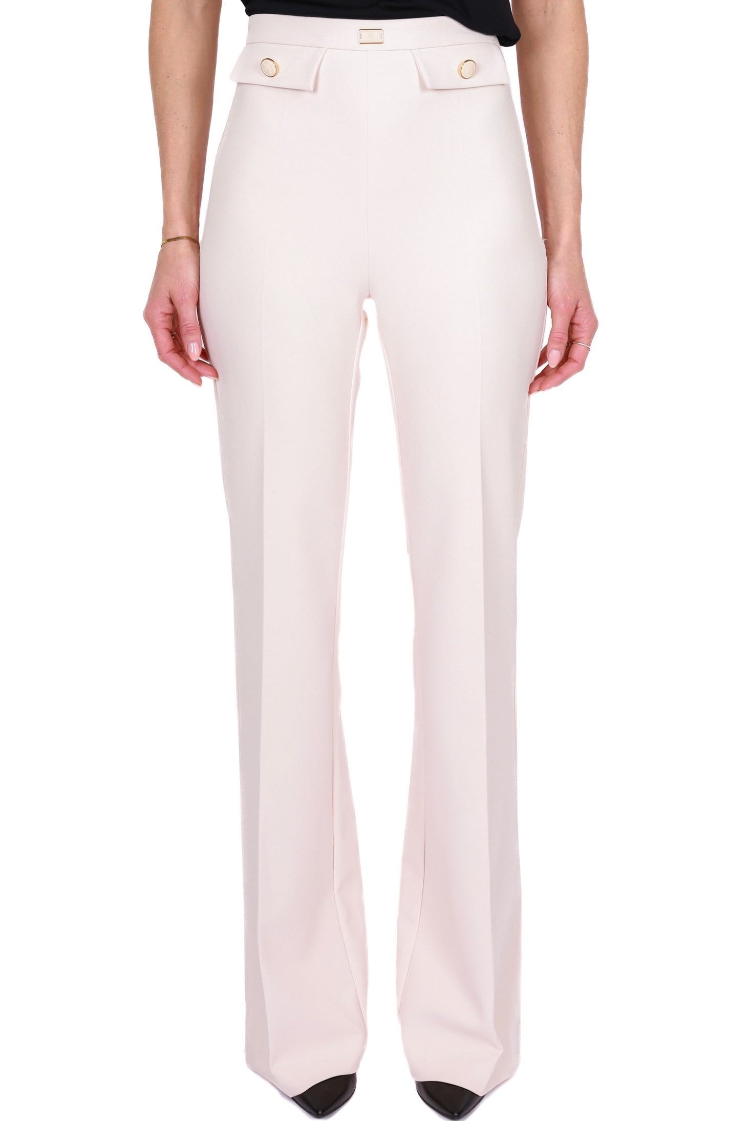 Elisabetta Franchi pantalone a zampetta in crÈpe burro