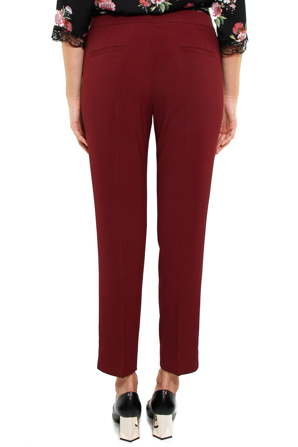 Liu Jo Black pantalone alla caviglia tessuto stretch bordeaux