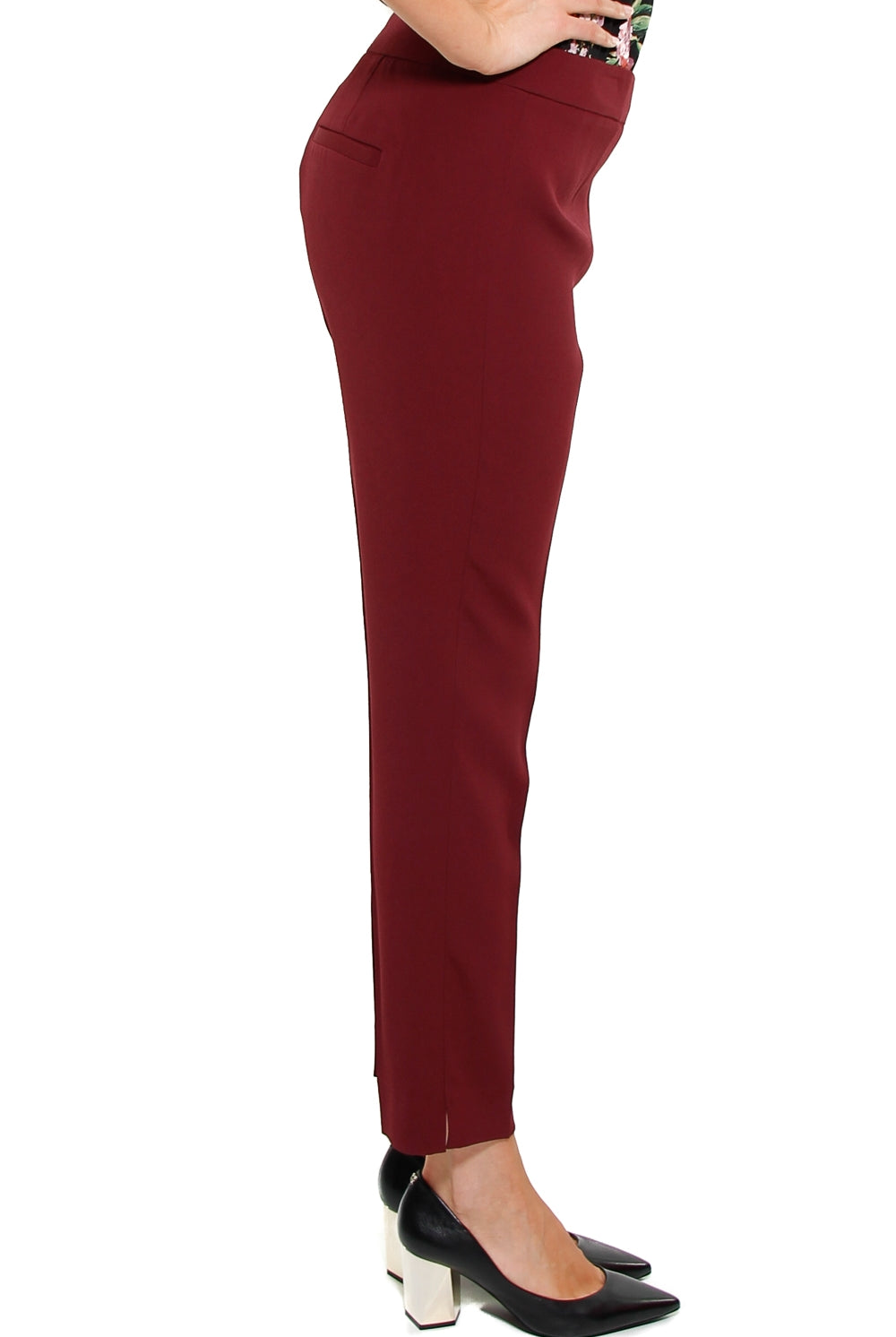 Liu Jo Black pantalone alla caviglia tessuto stretch bordeaux