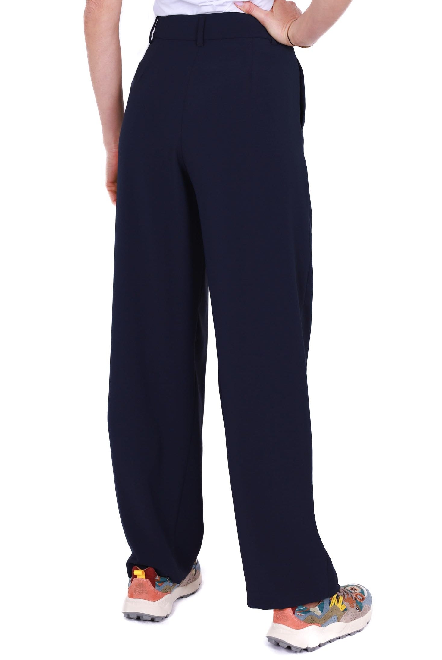 Ax Donna pantalone baggy tessuto fluido blu