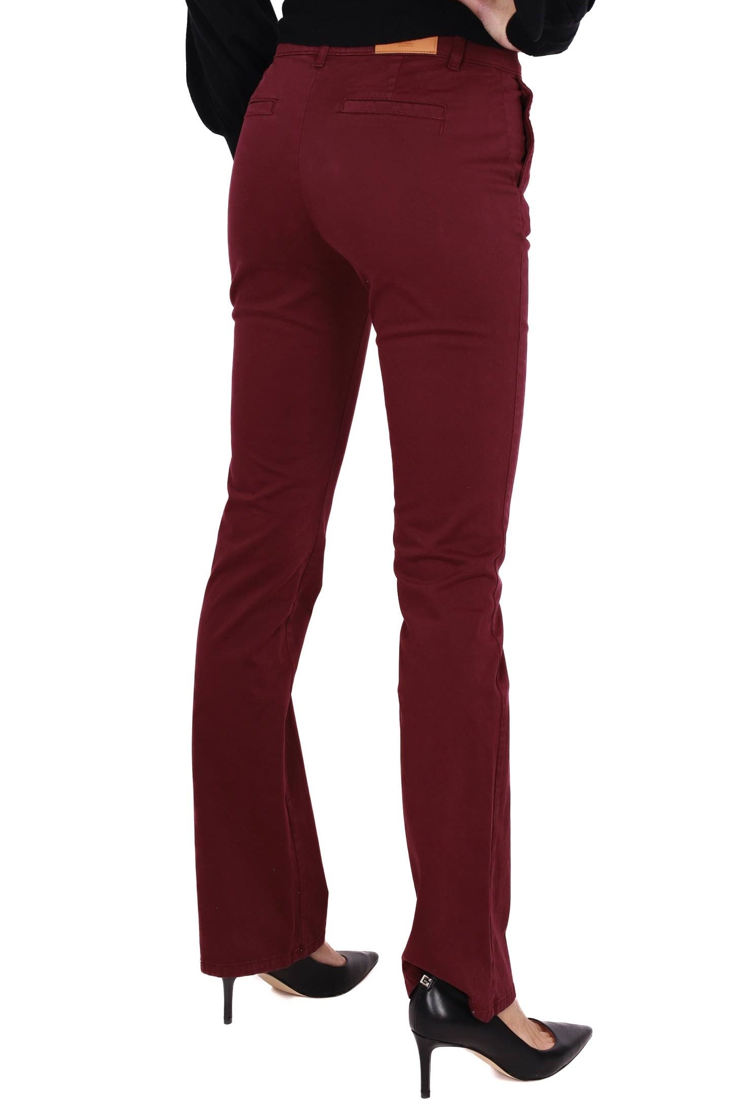 Fracomina pantalone chino flare bordeaux