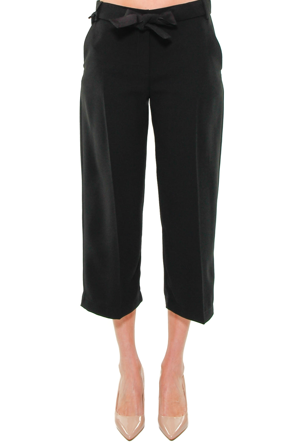 Pinko pantalone cropped in crepe nero