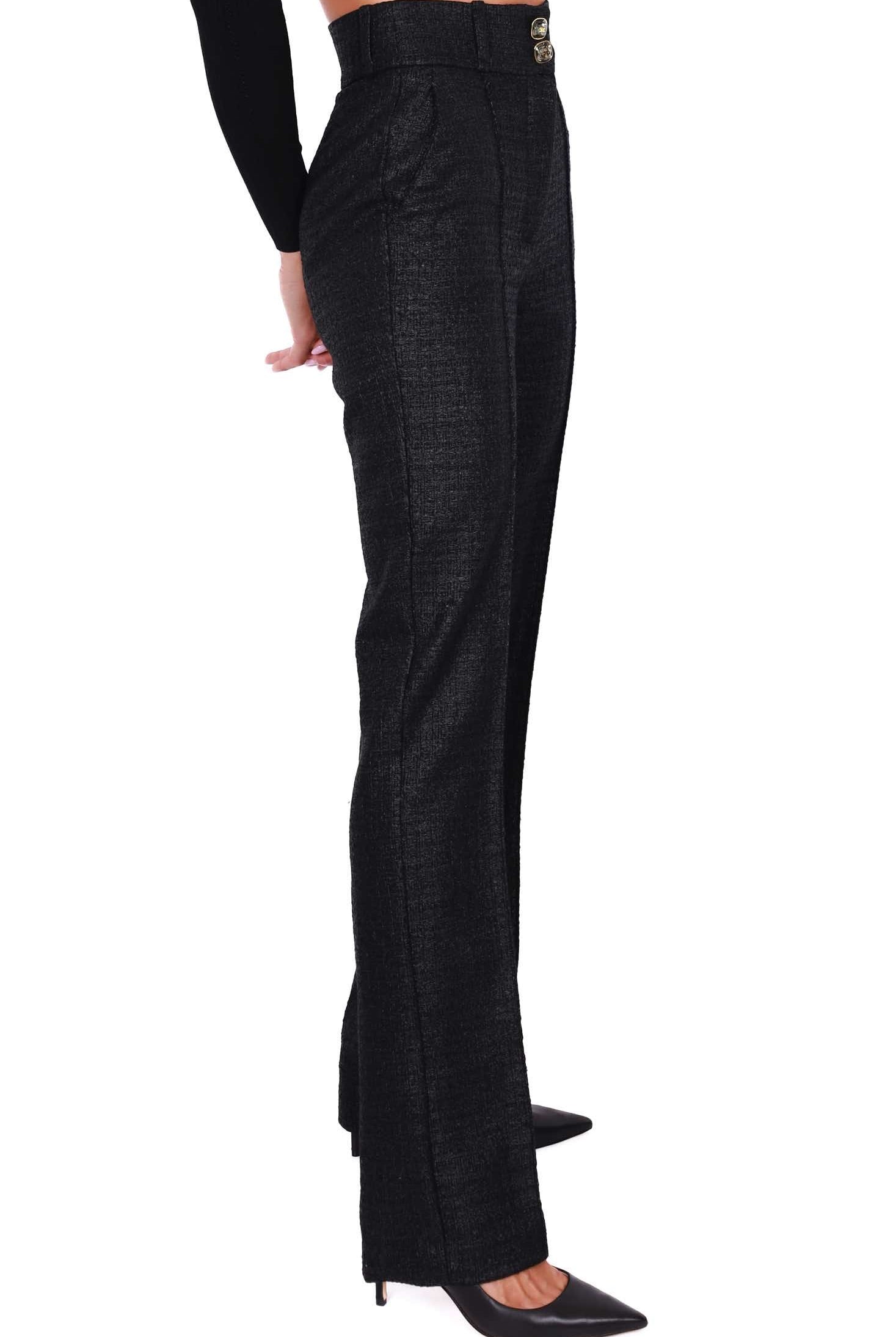 Elisabetta Franchi pantalone dritto a vita alta nero