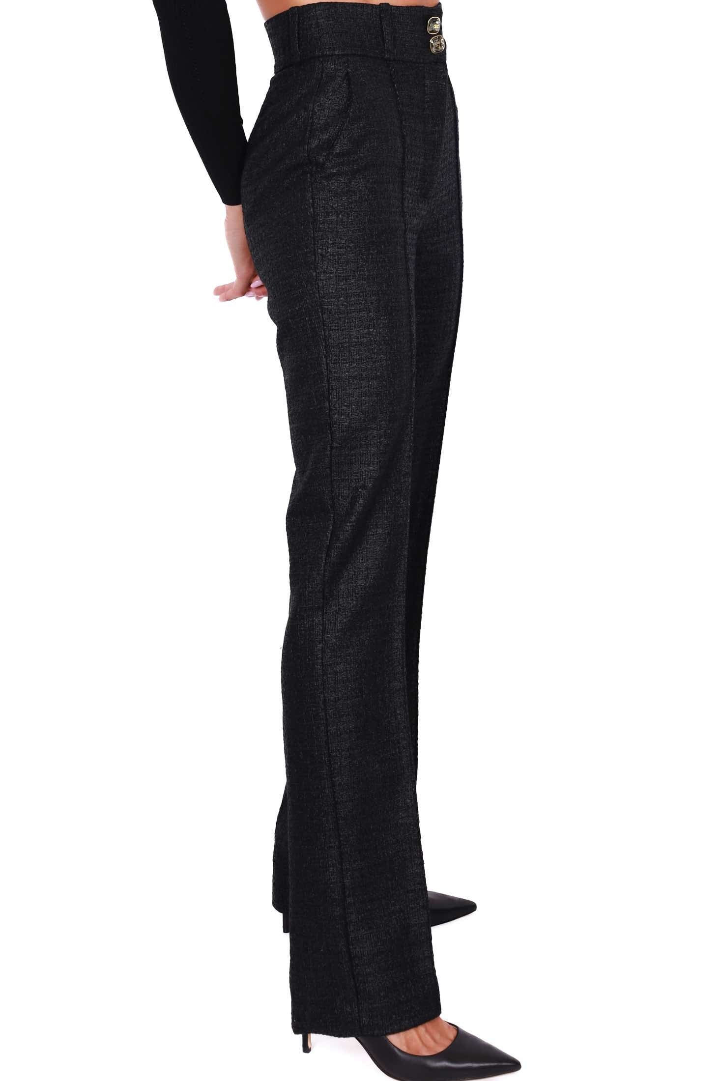 Elisabetta Franchi pantalone dritto a vita alta nero