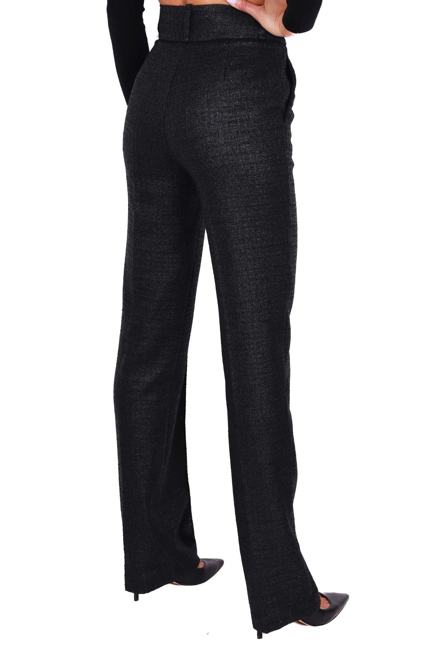 Elisabetta Franchi pantalone dritto a vita alta nero