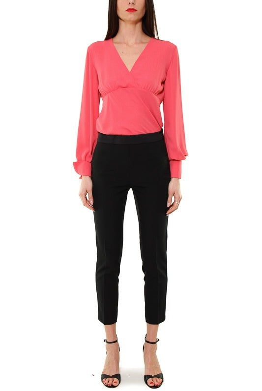 Liu Jo Black pantalone elegante con inserti di raso nero