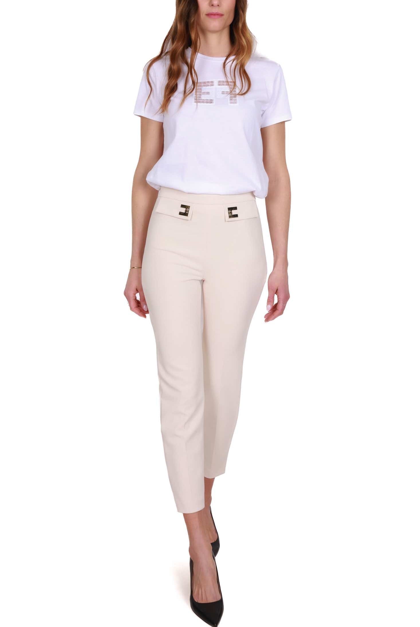 Elisabetta Franchi pantalone elegante in crÈpe burro