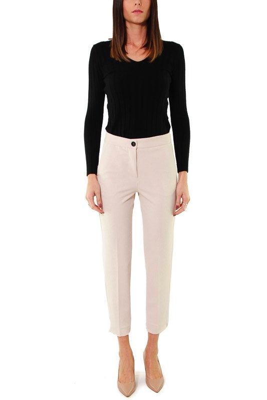 Dixie pantalone elegante in tessuto cady beige