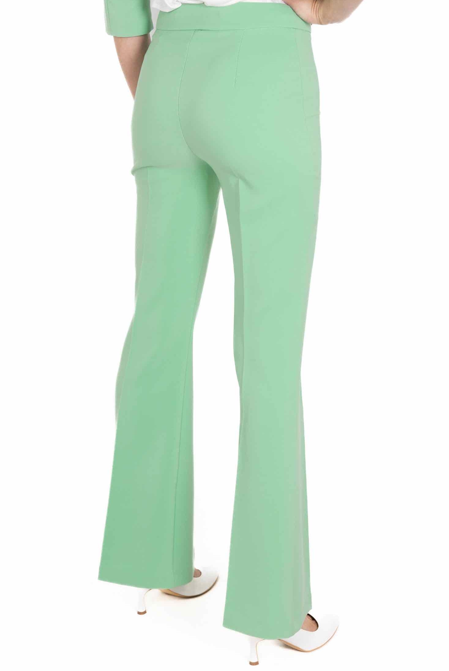 Teddy pantalone flare in tessuto tecnico verde