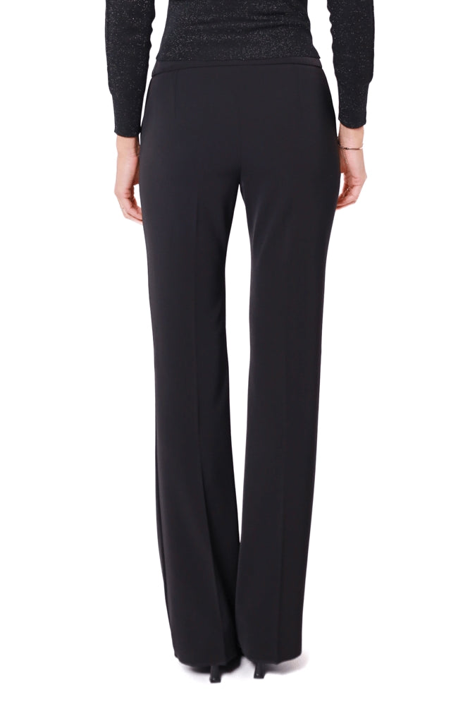 Emme Marella pantalone flare in twill stretch nero