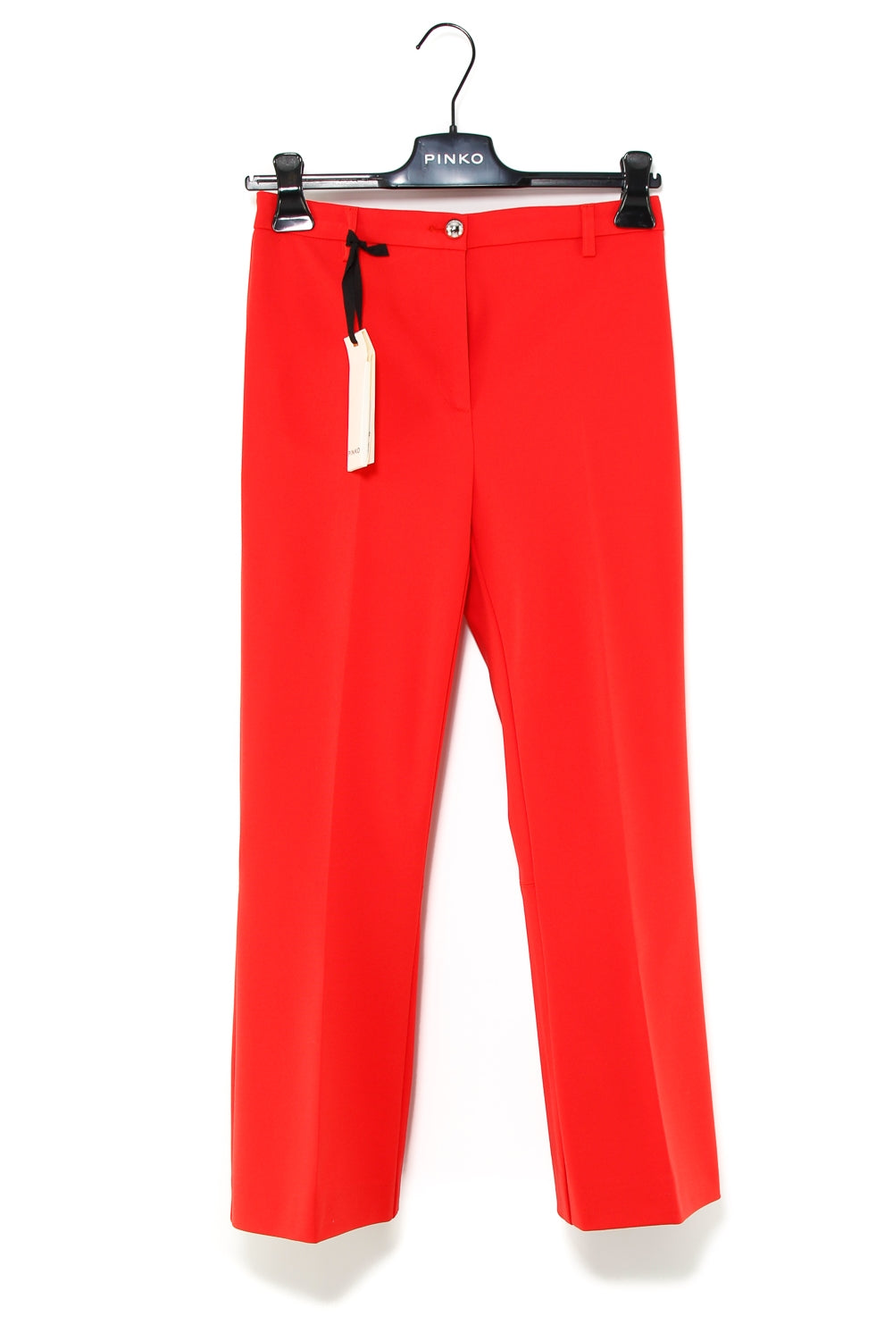 Pinko pantalone flared in punto milano rosso