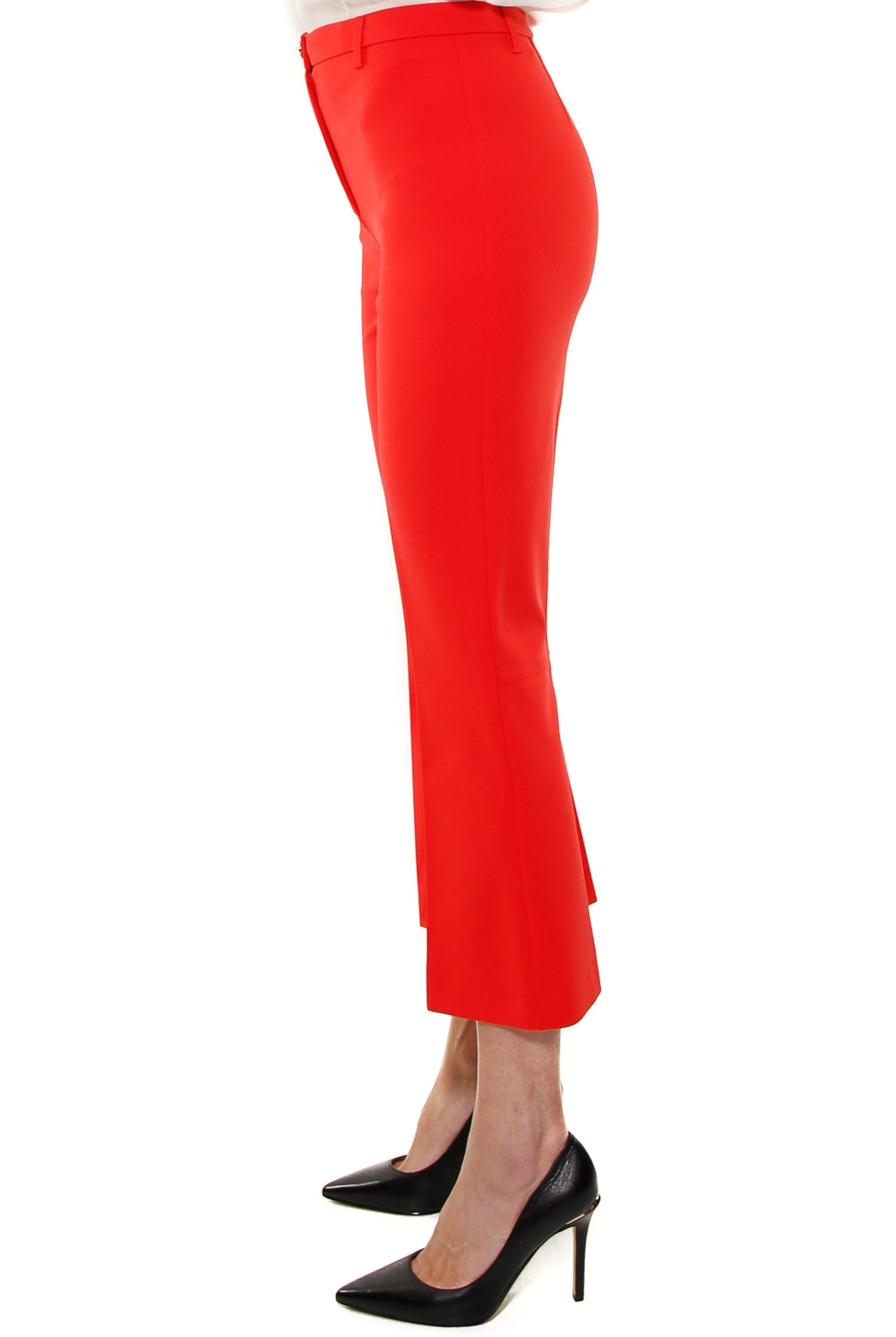 Pinko pantalone flared in punto milano rosso