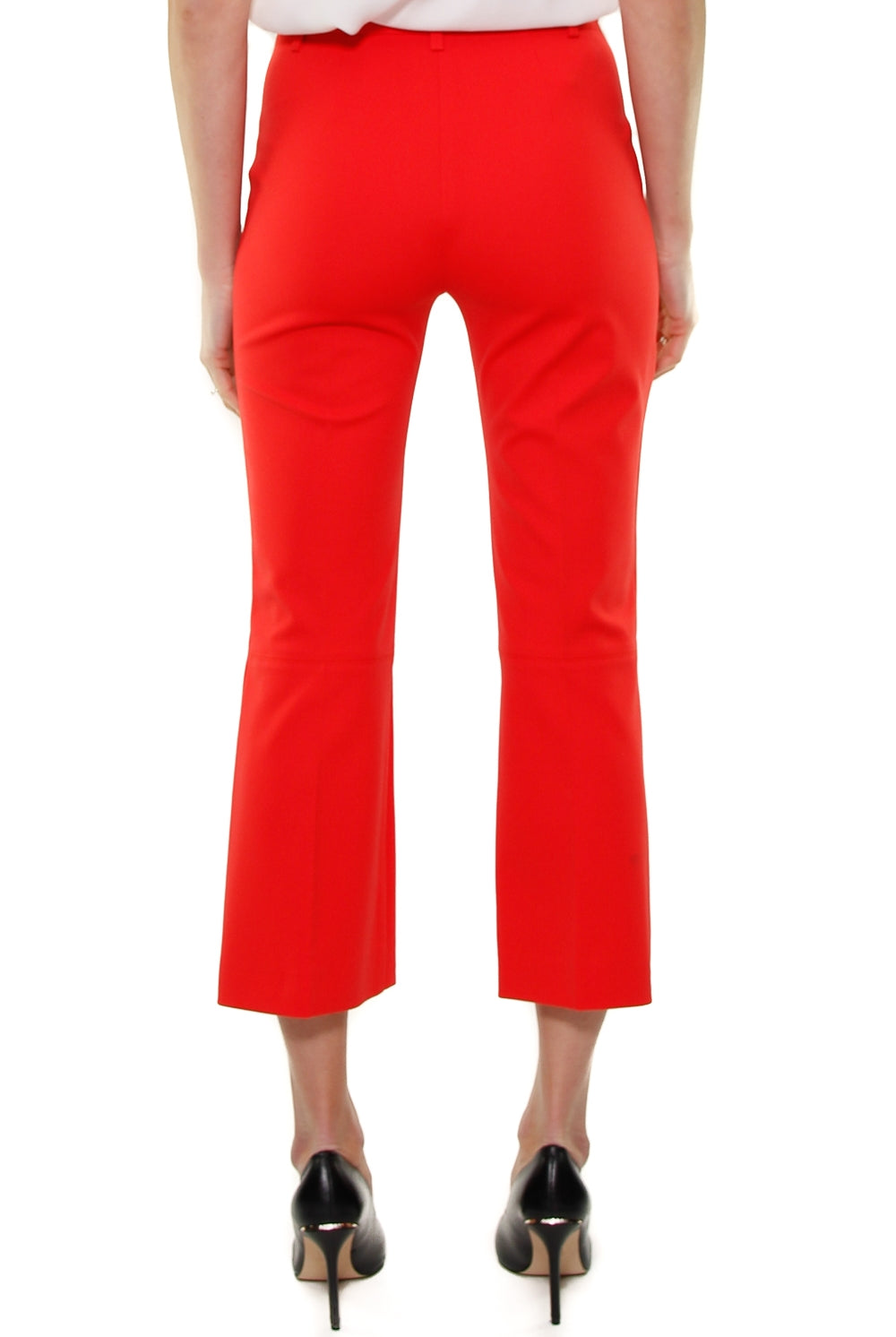 Pinko pantalone flared in punto milano rosso