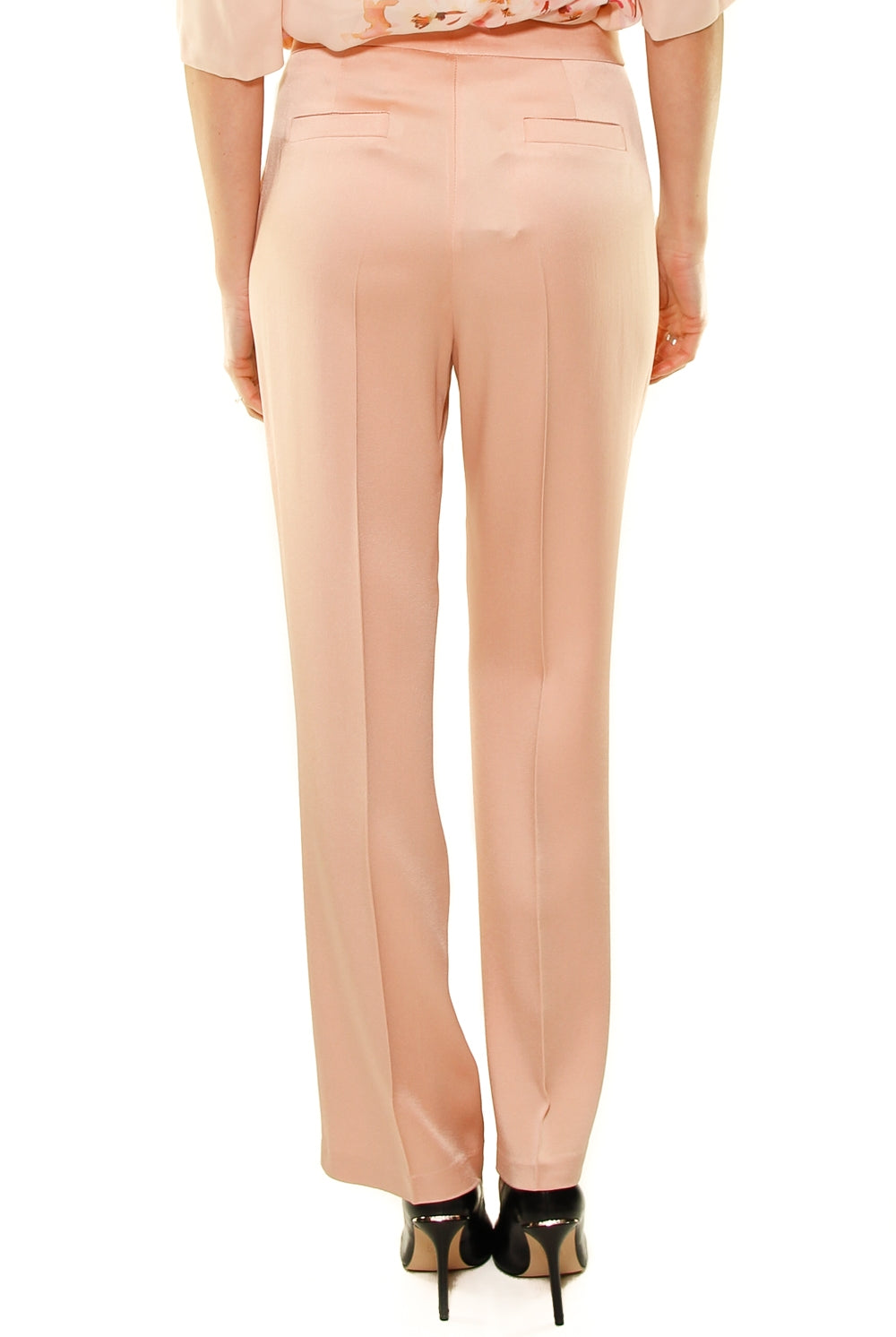 Twin Set Srl pantalone in cady effetto lucido rosa