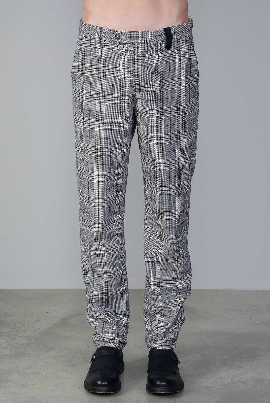 Berna pantalone in principe di galles grigio