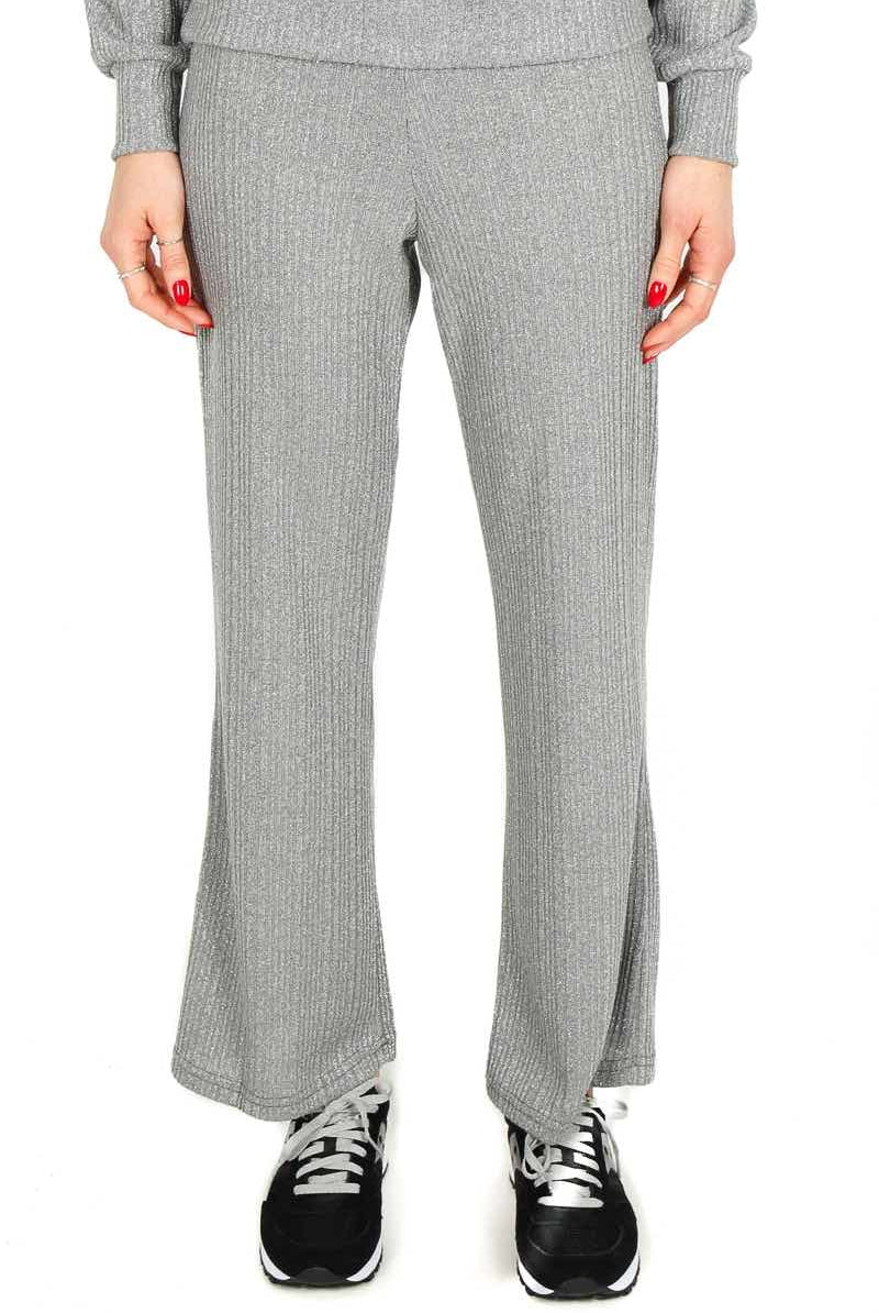 Le Streghe pantalone jogger a costine grigio