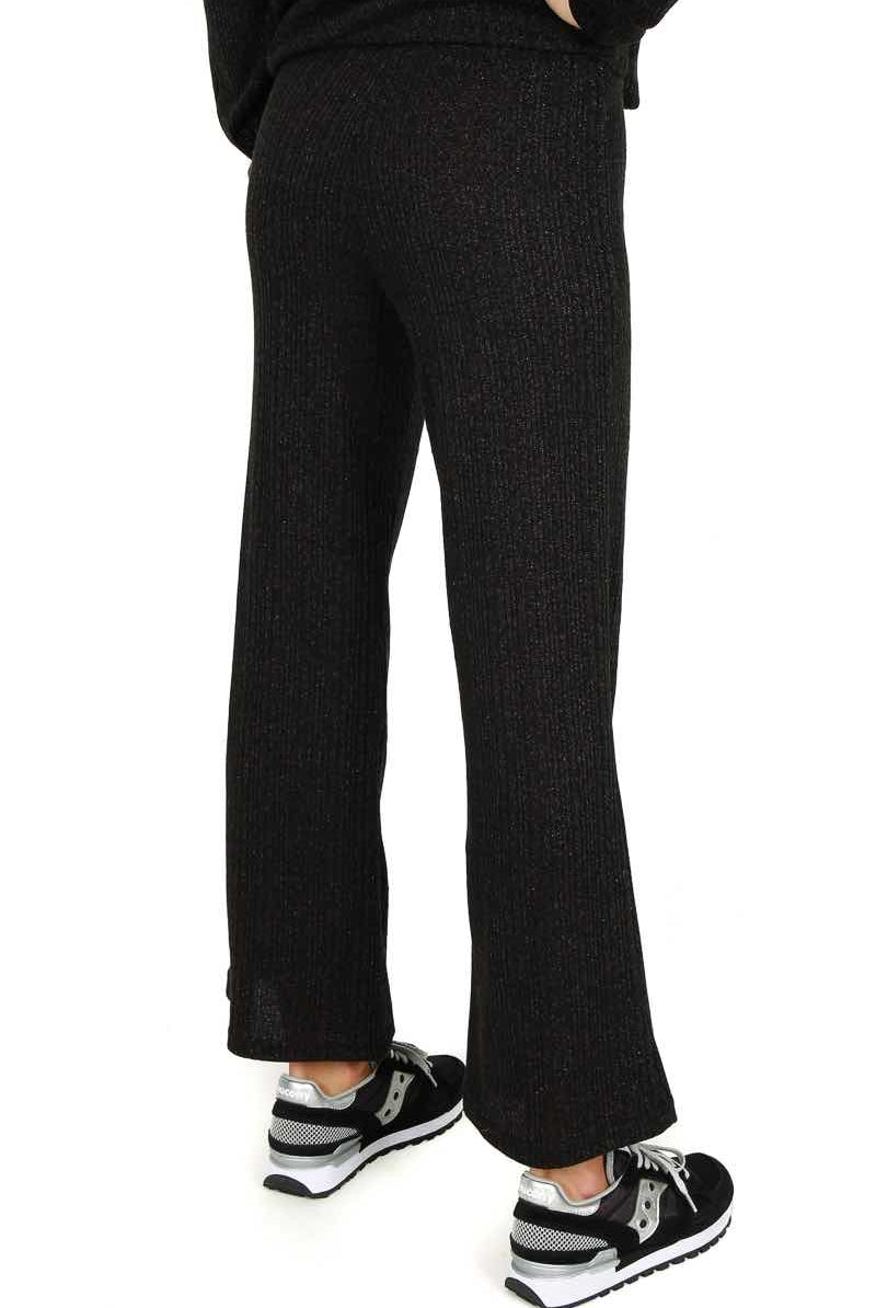 Le Streghe pantalone jogger a costine nero