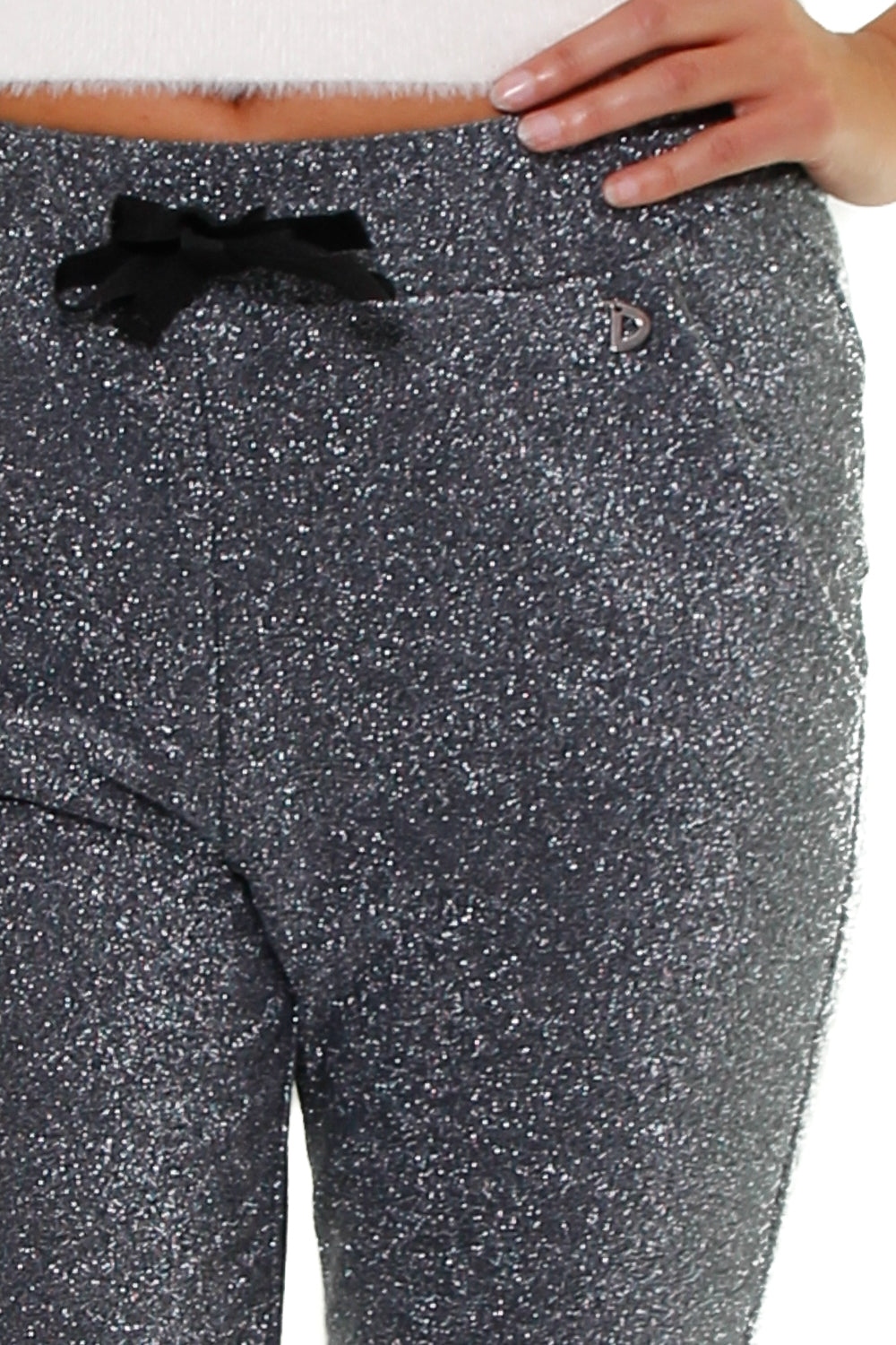 Dixie pantalone jogger in lurex grigio