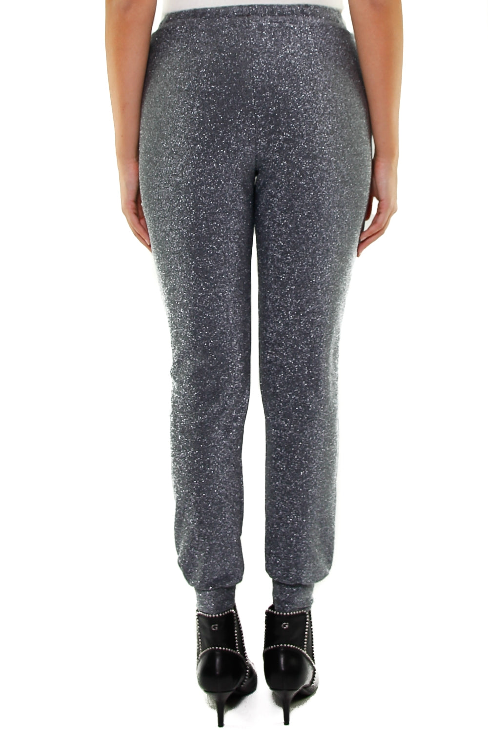 Dixie pantalone jogger in lurex grigio