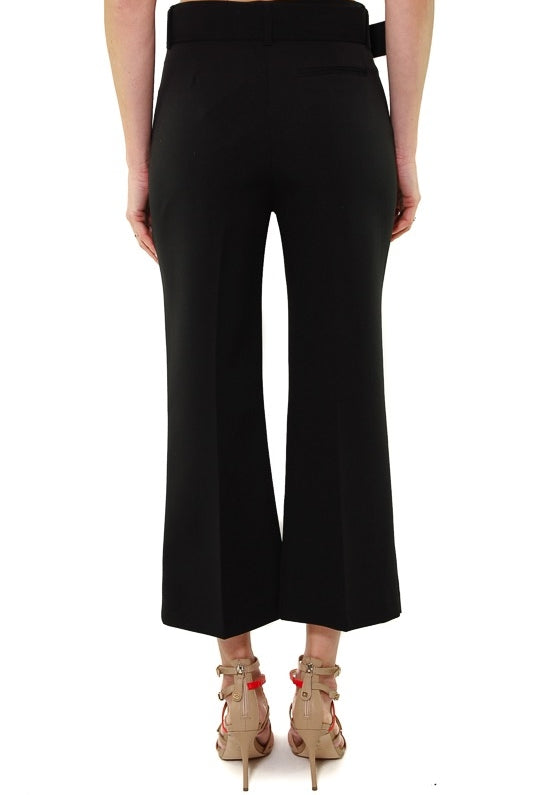Fracomina pantalone scampanato e vita alta con cintura nero