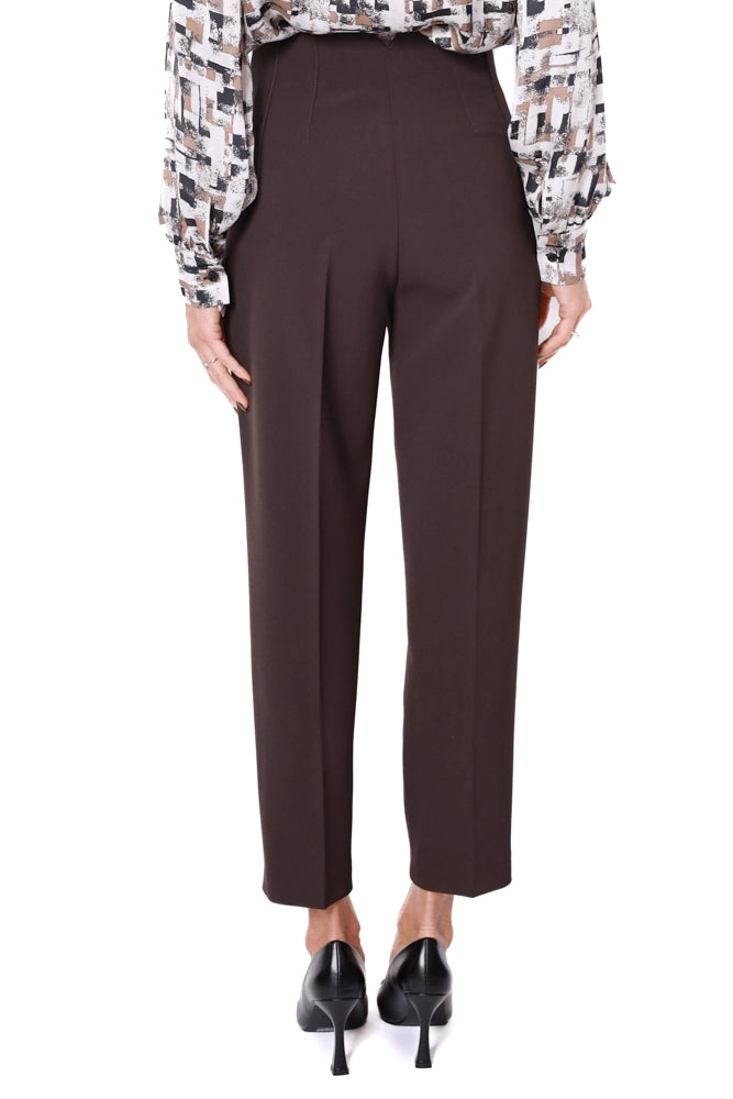 Liu Jo Black pantalone sigaretta in crÈpe stretch marrone