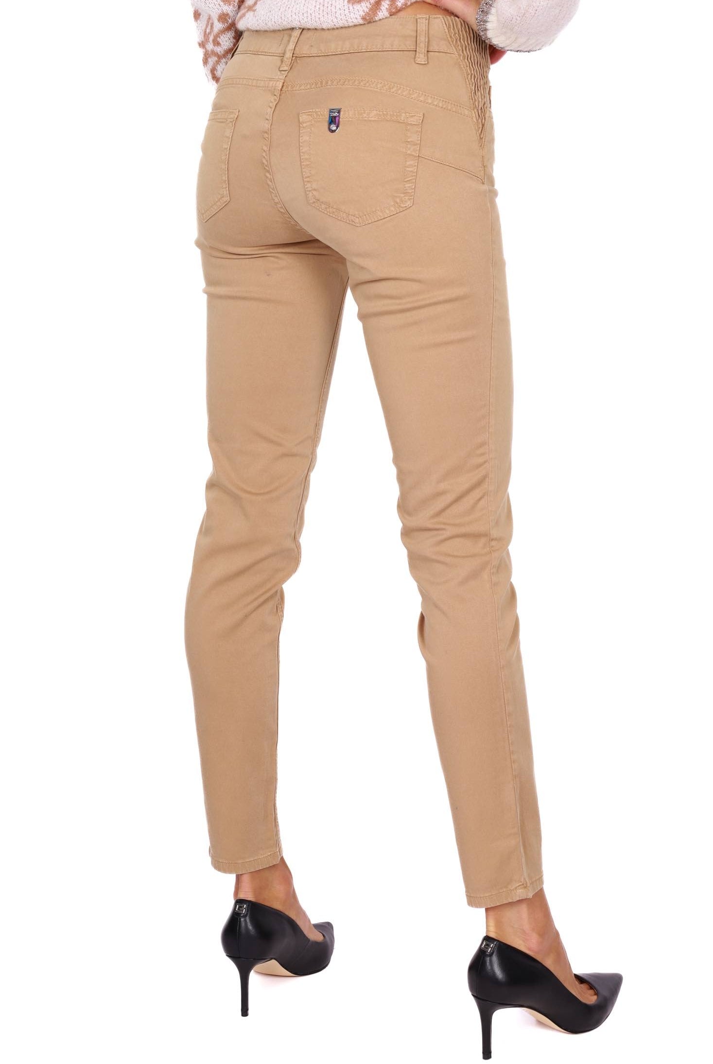 Liu Jo White pantalone skinny in cotone stretch cammello